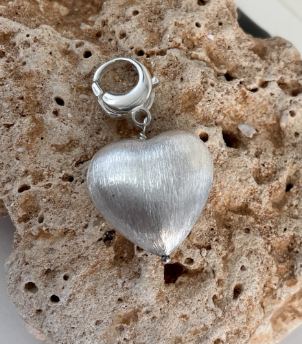 Silber-Herz mit Karabinerhaken